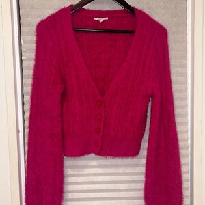 Fuzzy Pink Cardigan